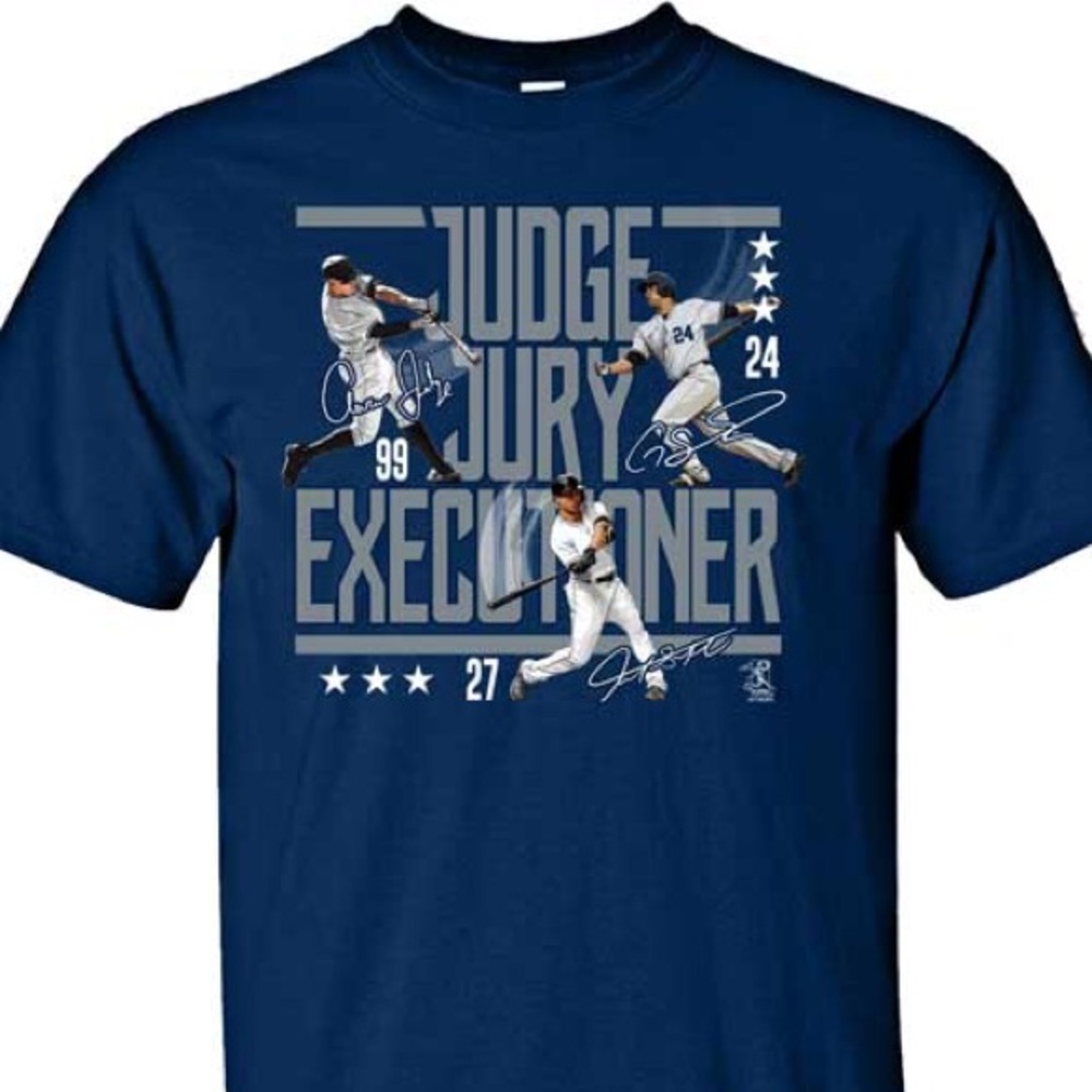 Yankees Judge Jury Executioner Mens Navy Tee Shirt
